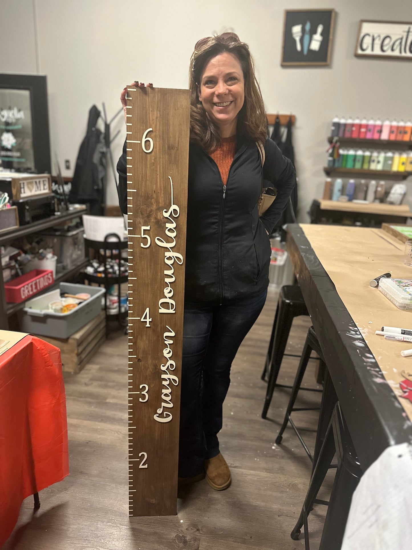 Growth Chart with Laser Cut Name and Numbers