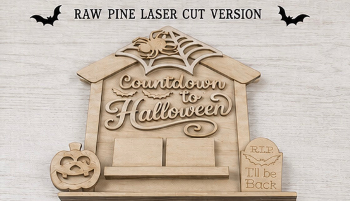 Countdown to Halloween Light-Up DIY Wood Sitter