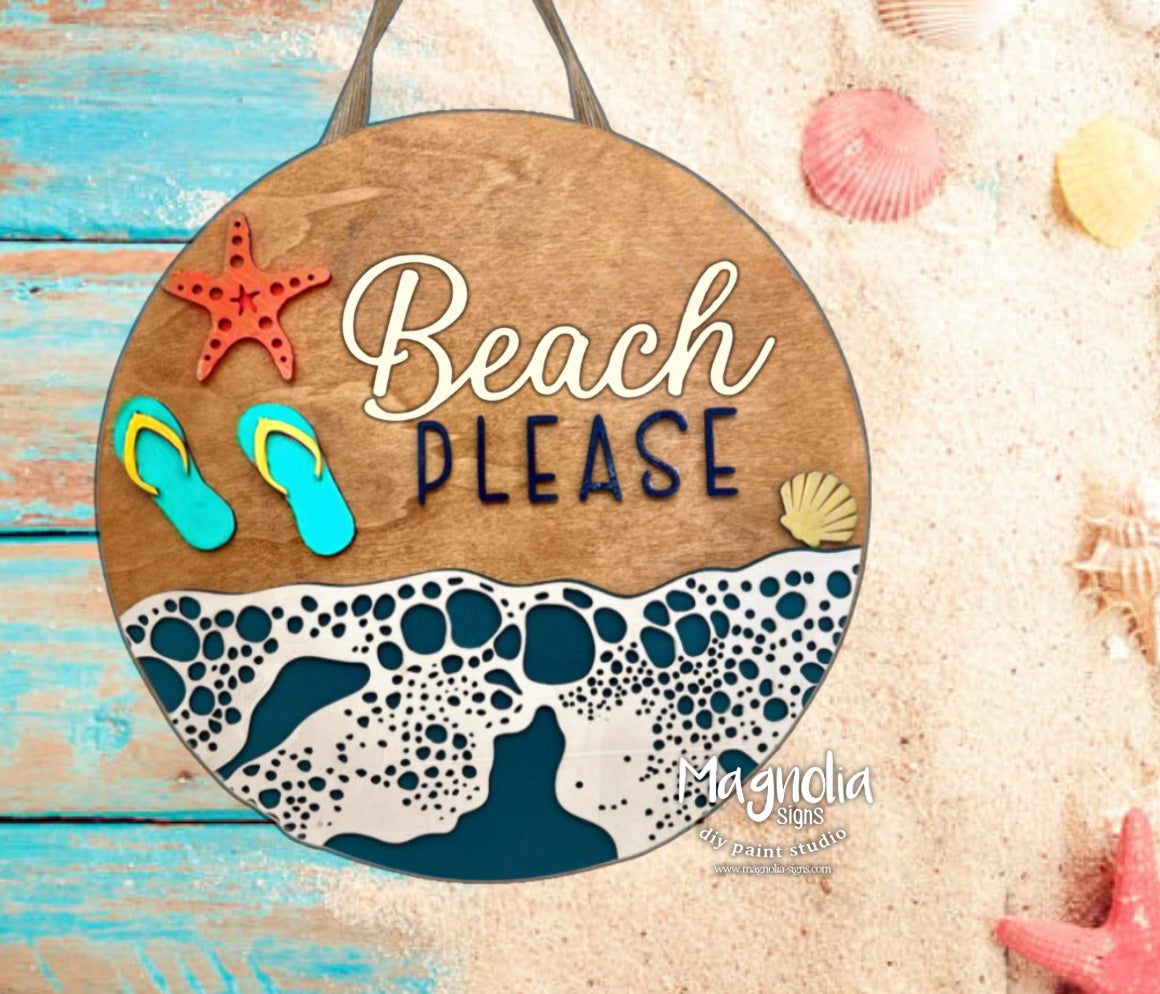 Beach Please Doorhanger