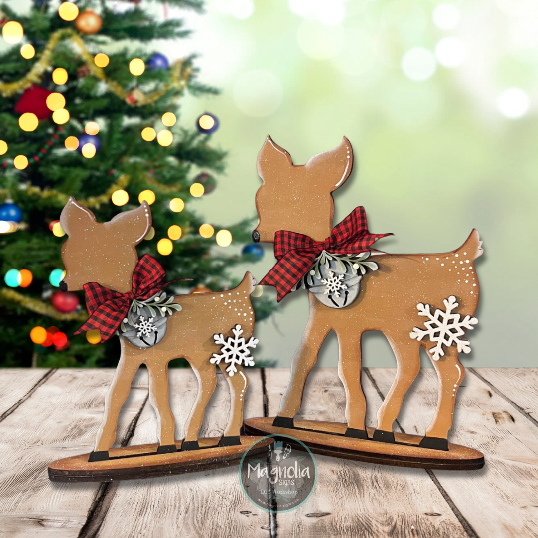 Vintage Reindeer Duo