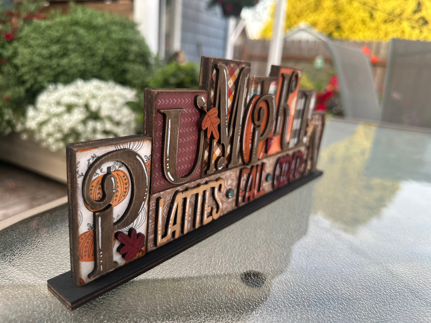 Double Sided Pumpkin/October Shelf Sitter