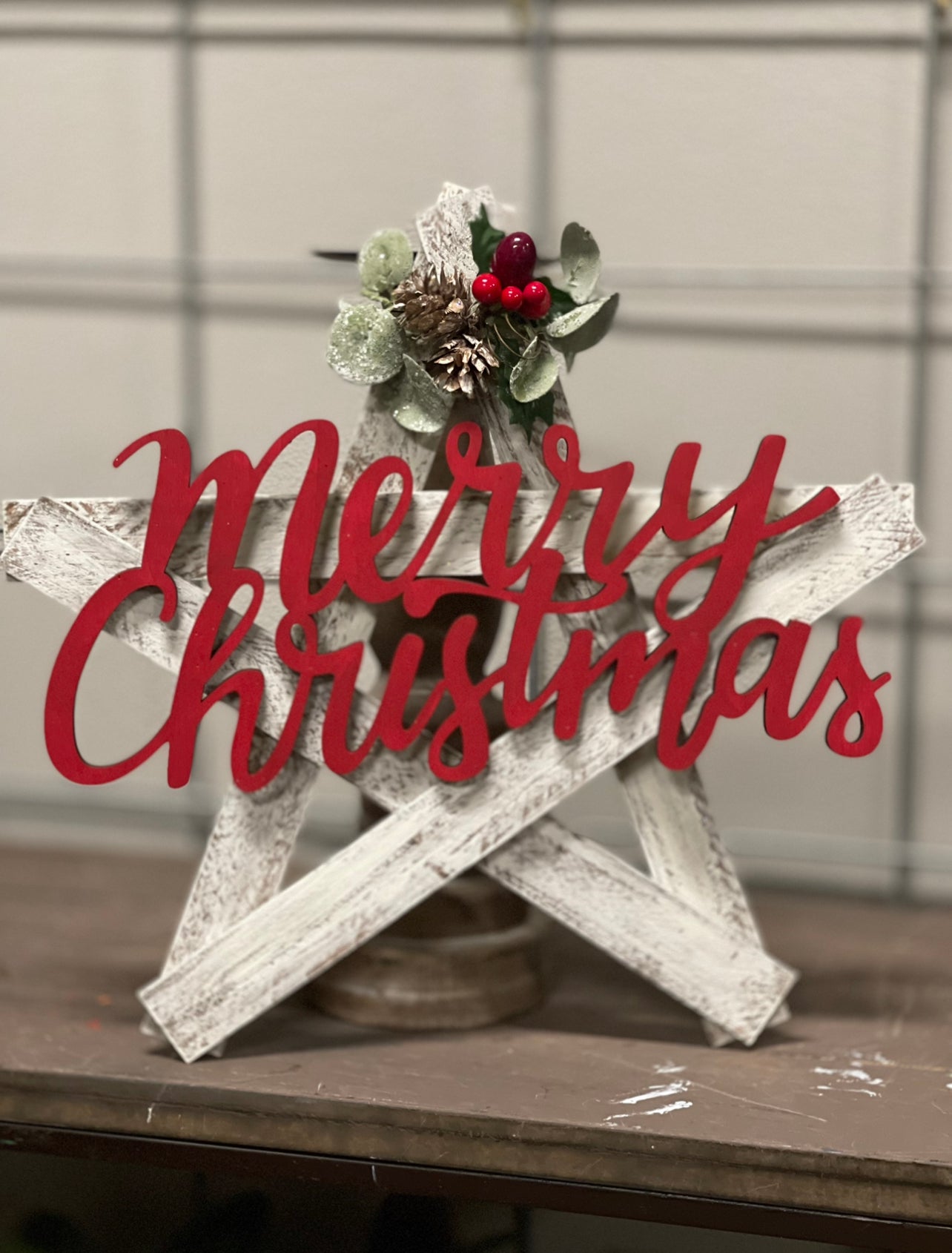 Rustic Merry Christmas Star