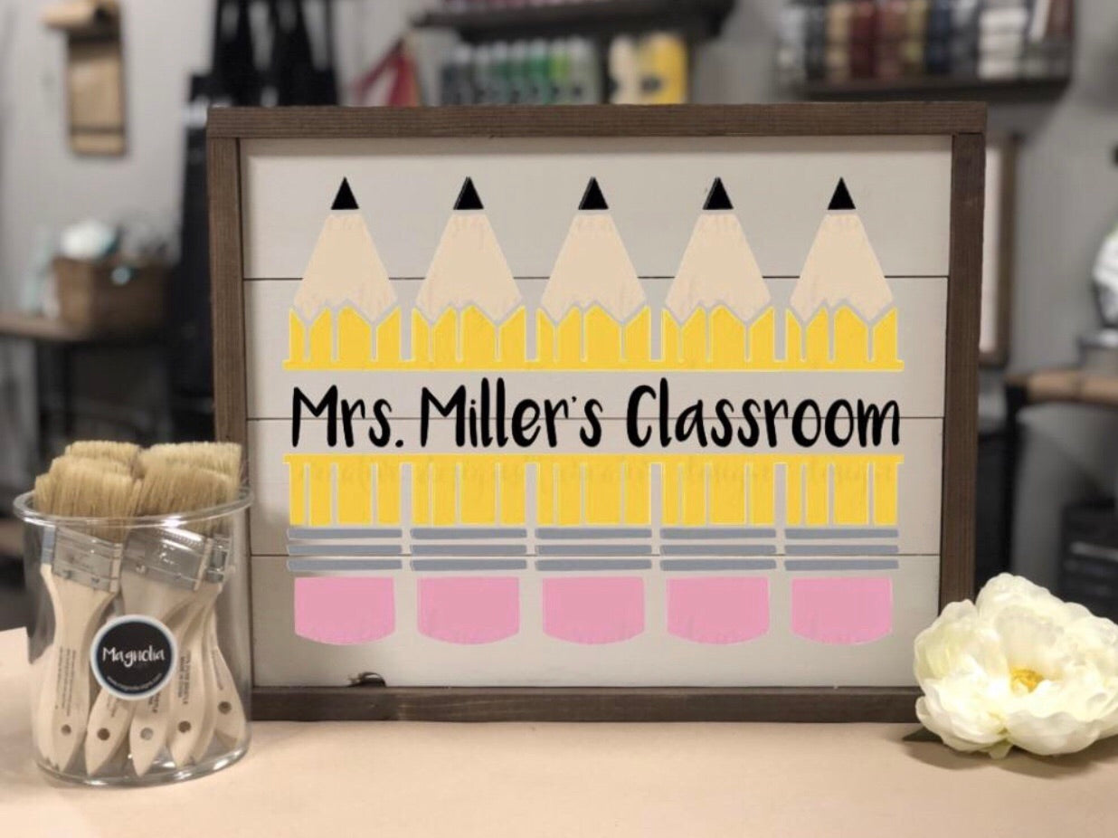 Pencil Teacher Name Sign