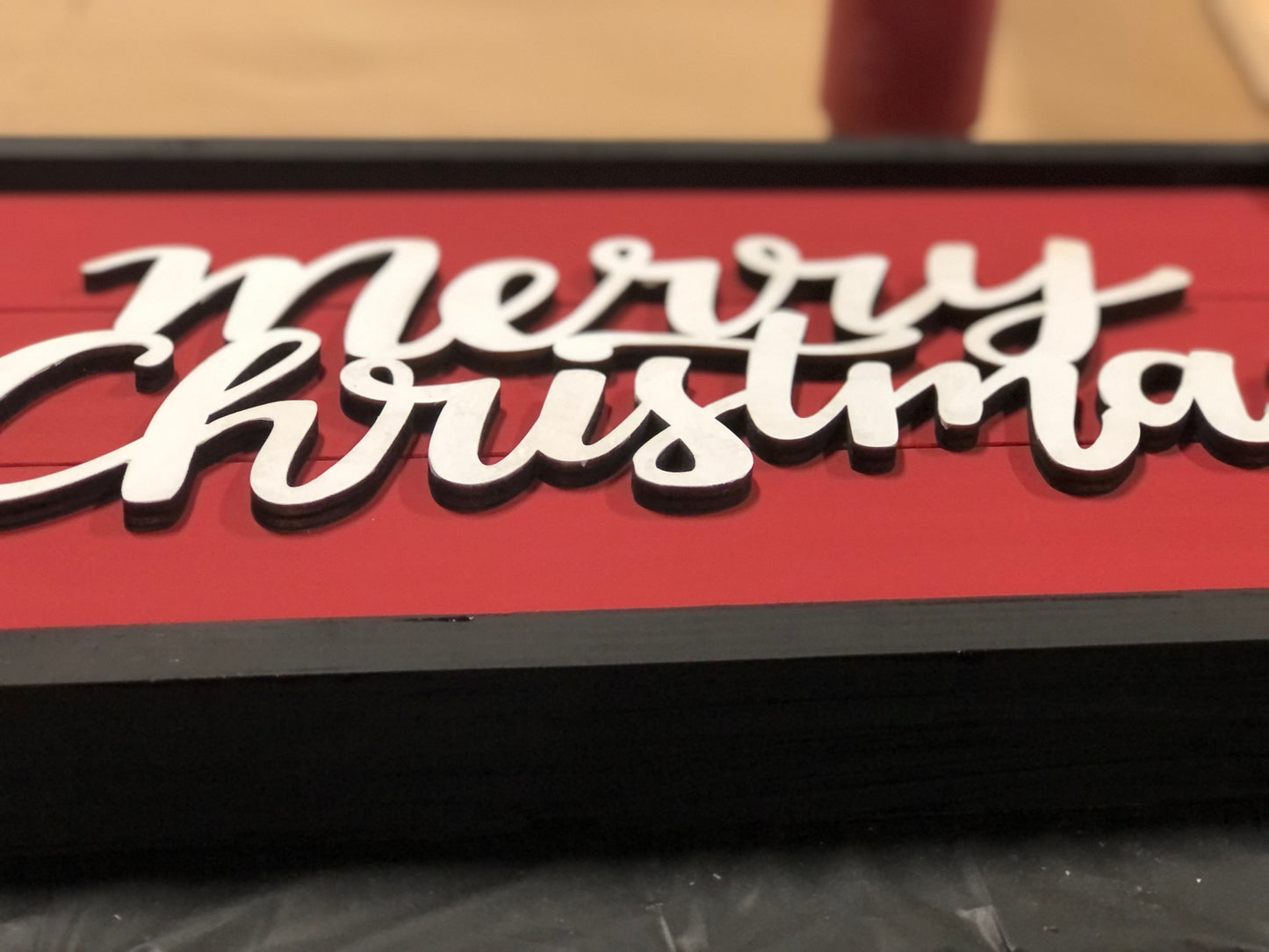 3D Merry Christmas Sign with Frame