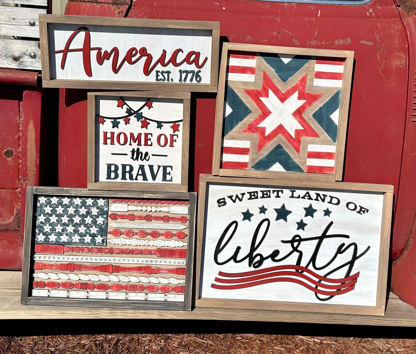 PRE-ORDER 2023 Patriotic Laser Cut Signs- PREORDER