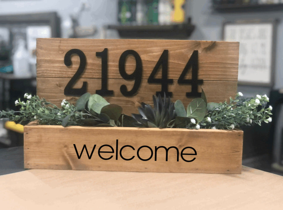 planter house number House Numbers with planter box