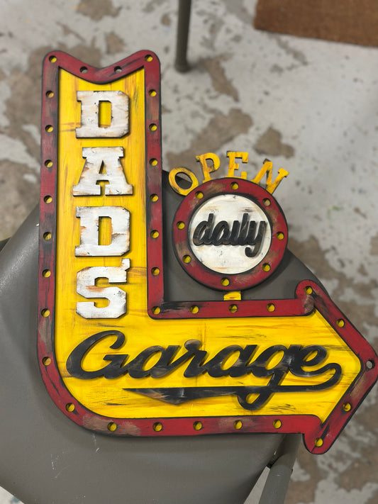 Retro Dads Garage Sign