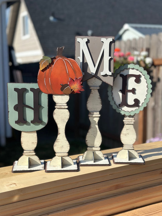 Interchangeable H”o”ME candlesticks