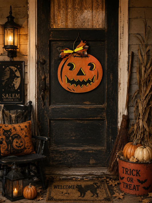 Vintage Inspired Pumpkin Doorhanger