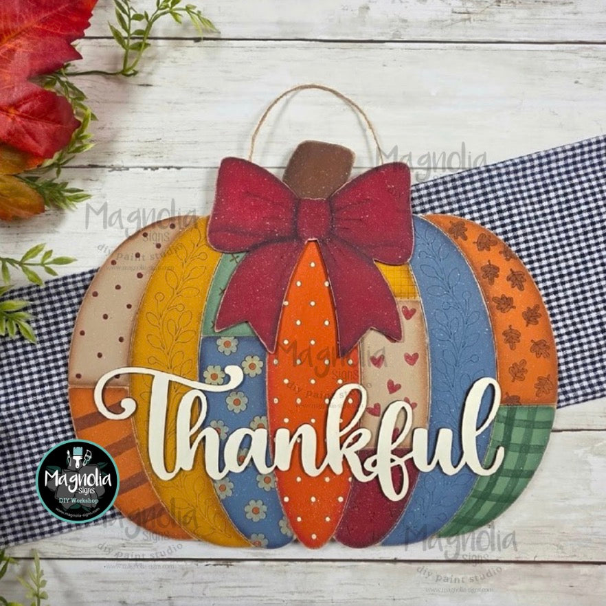 Patchwork Pumpkin Doorhanger