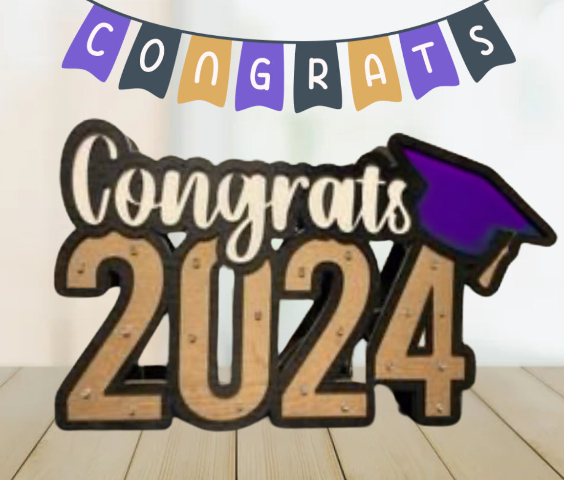 Lighted 2024 Marquee Congrats Grad Sign