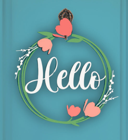 Hello Tulips Wreath Doorhanger