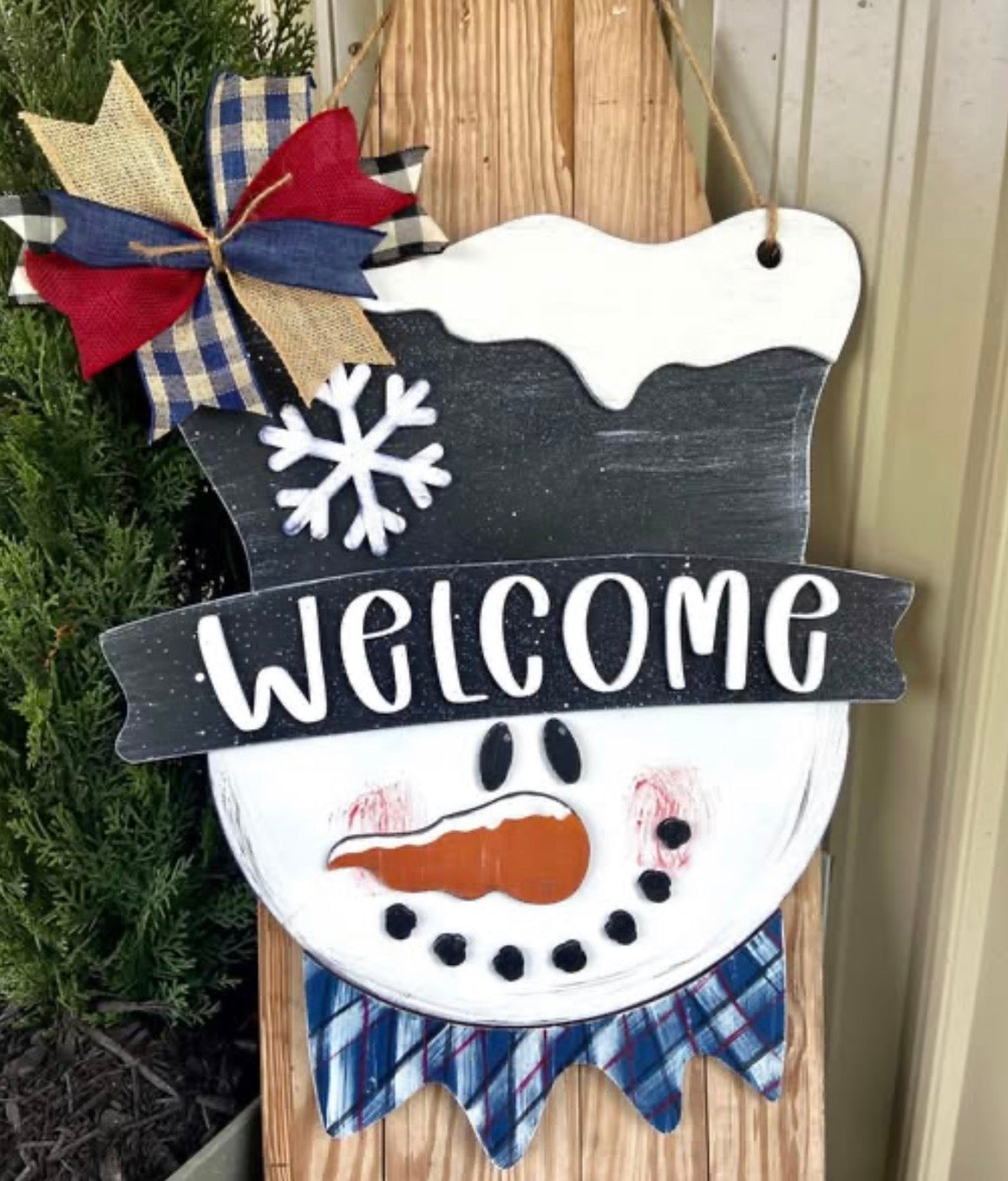 Reversible Scarecrow/Snowman Doorhanger