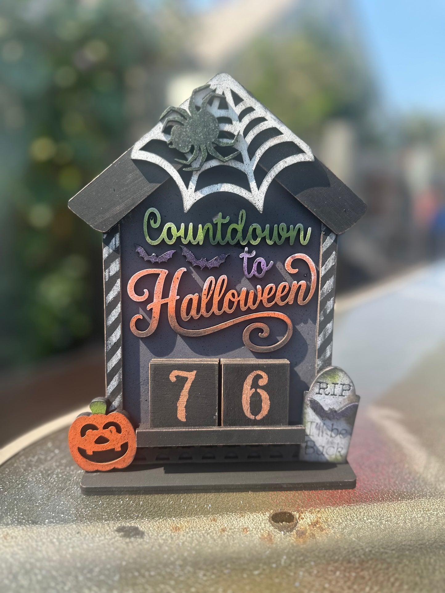 Countdown to Halloween Light-Up DIY Wood Sitter