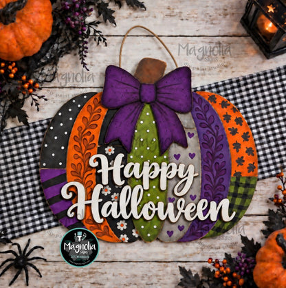 Patchwork Pumpkin Doorhanger