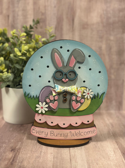 Lighted Easter Bunny Snowglobe Sitter