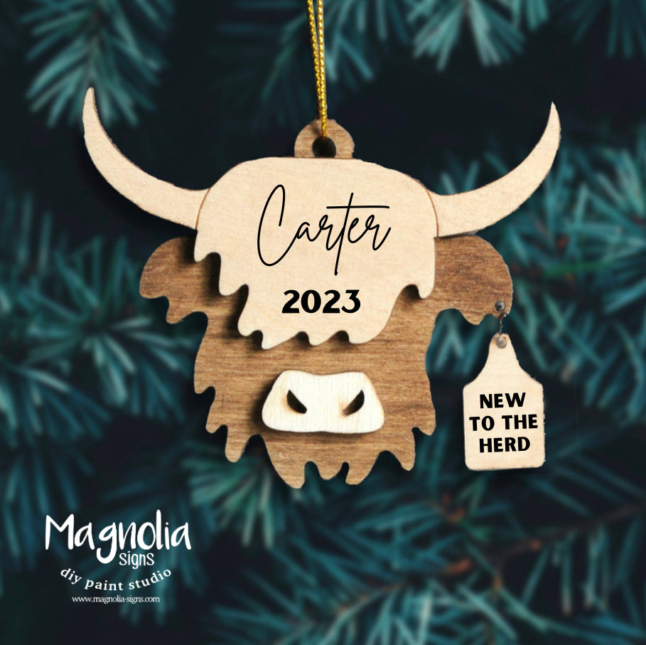 Highland Cow Personalized Ornament
