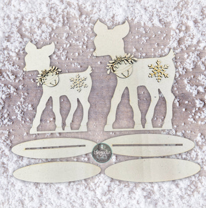 Vintage Reindeer Duo