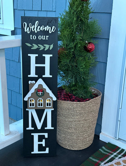 Light up Gingerbread House for interchangeable Porch sign
