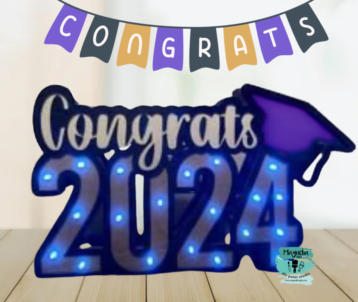 Lighted 2024 Marquee Congrats Grad Sign