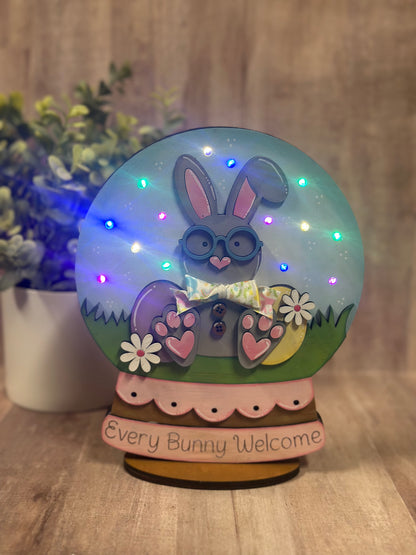 Lighted Easter Bunny Snowglobe Sitter