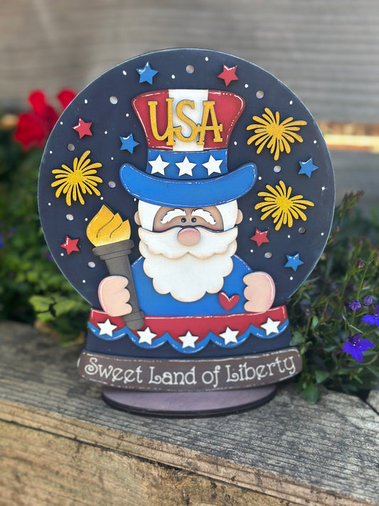 Lighted Patriotic Snowglobe