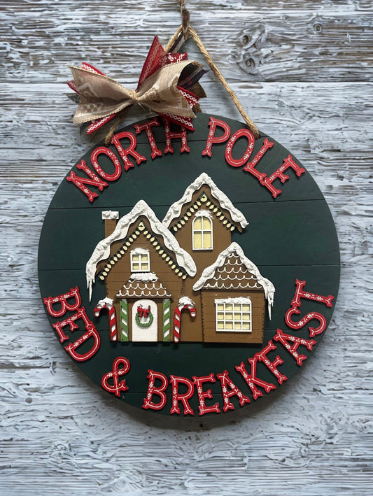 North Pole Bed & Breakfast Doorhanger