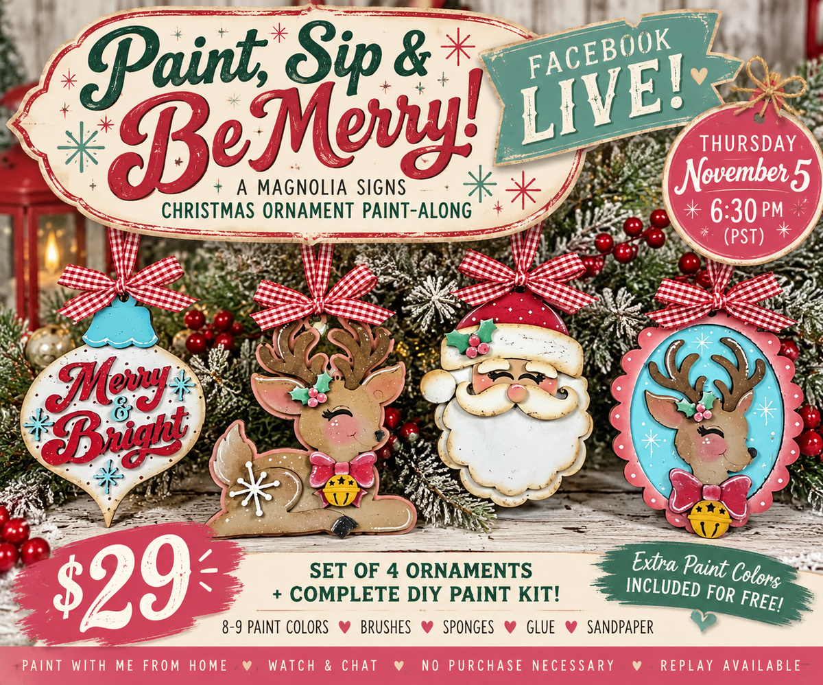 Christmas Ornament Paint-Along LIVE | Set of 4 + DIY Kit