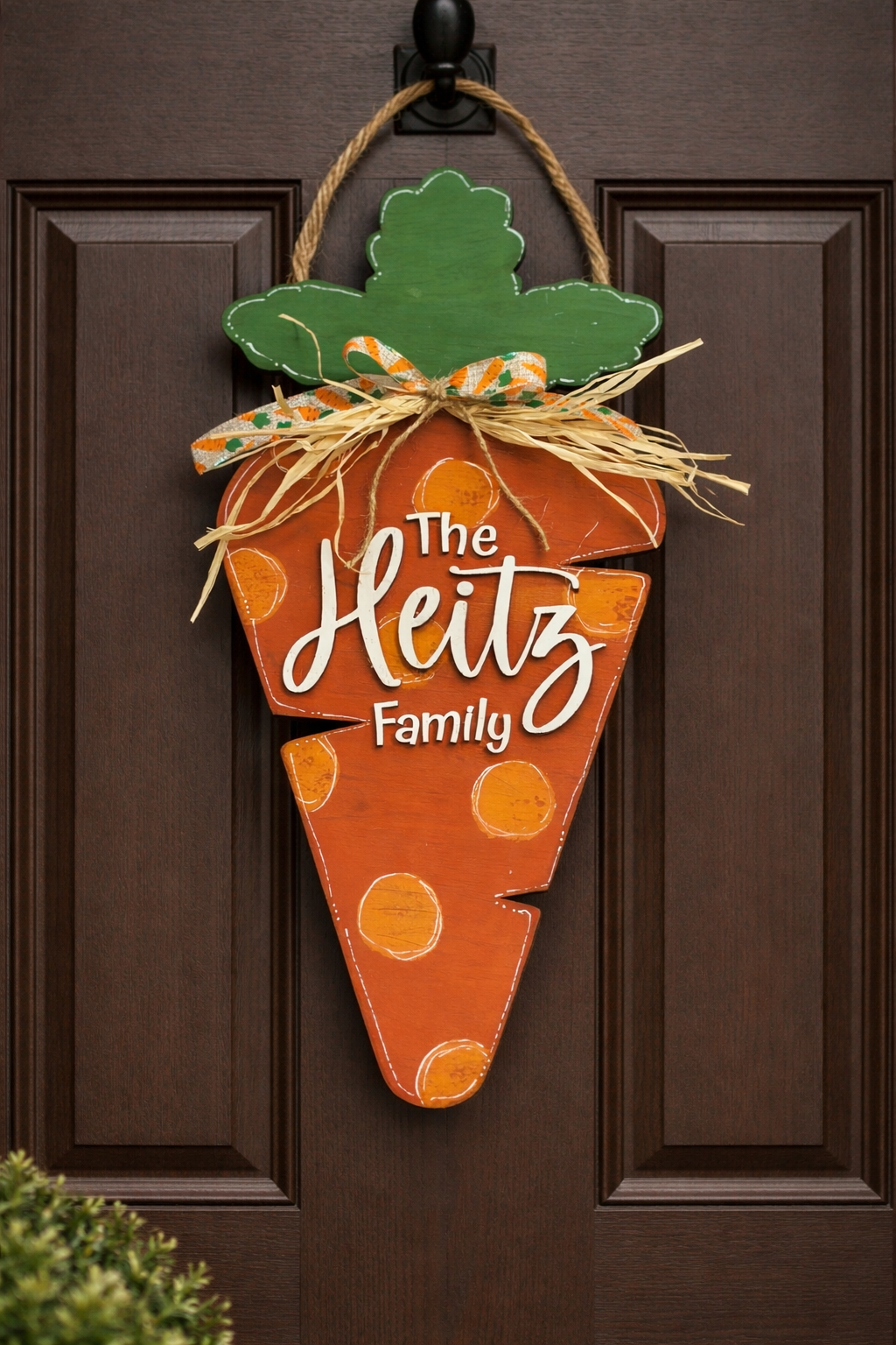 Personalized Carrot Doorhanger