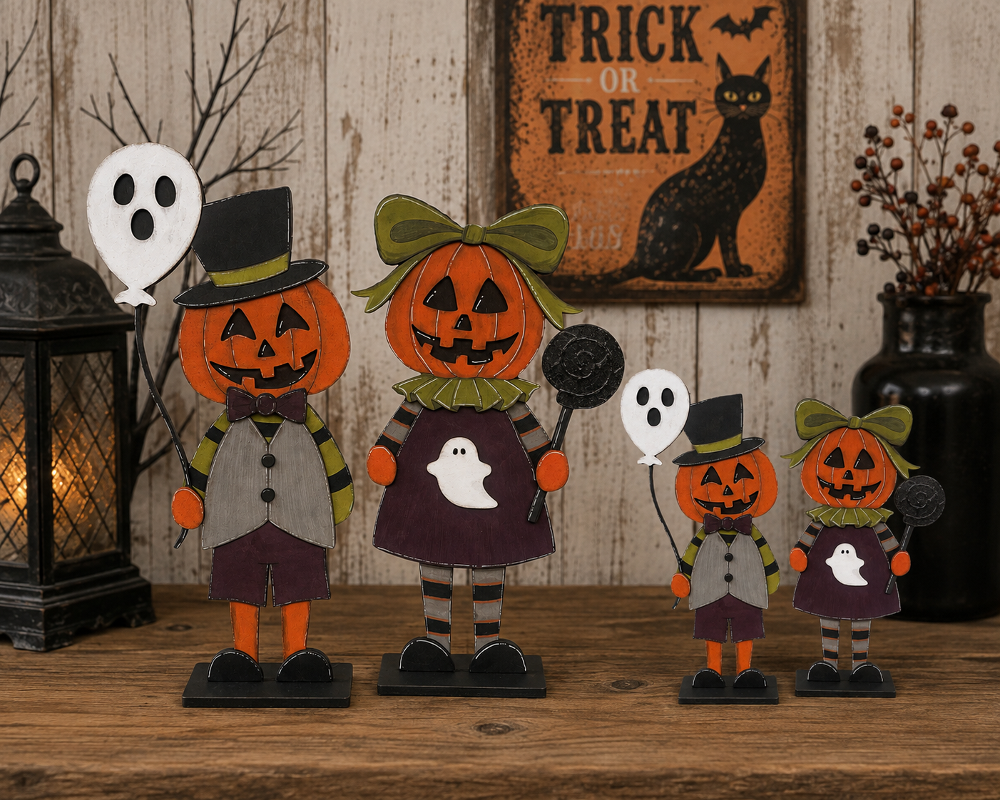 Vintage inspired Pumpkin Head Sitters
