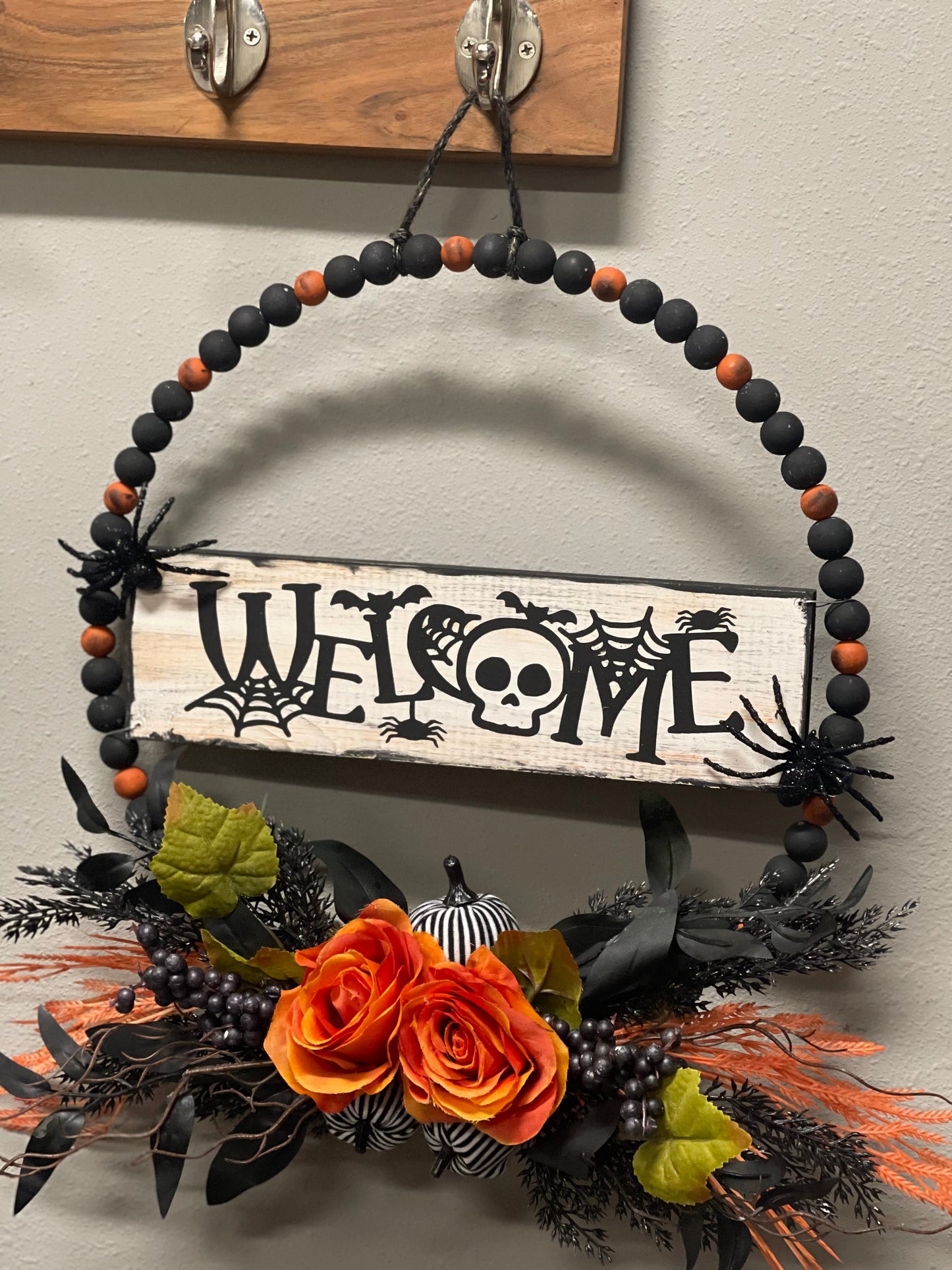 Fall Wood Bead Wreath