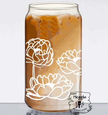Can Glasses with Bamboo lid and straw