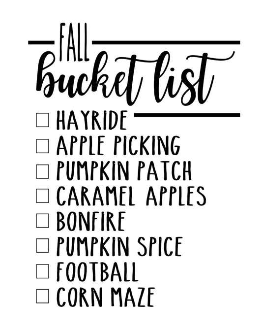 Fall Bucket List