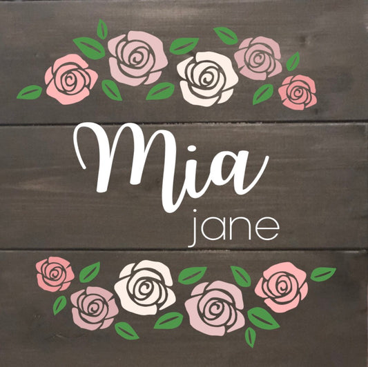 Nursery name sign- Flowers