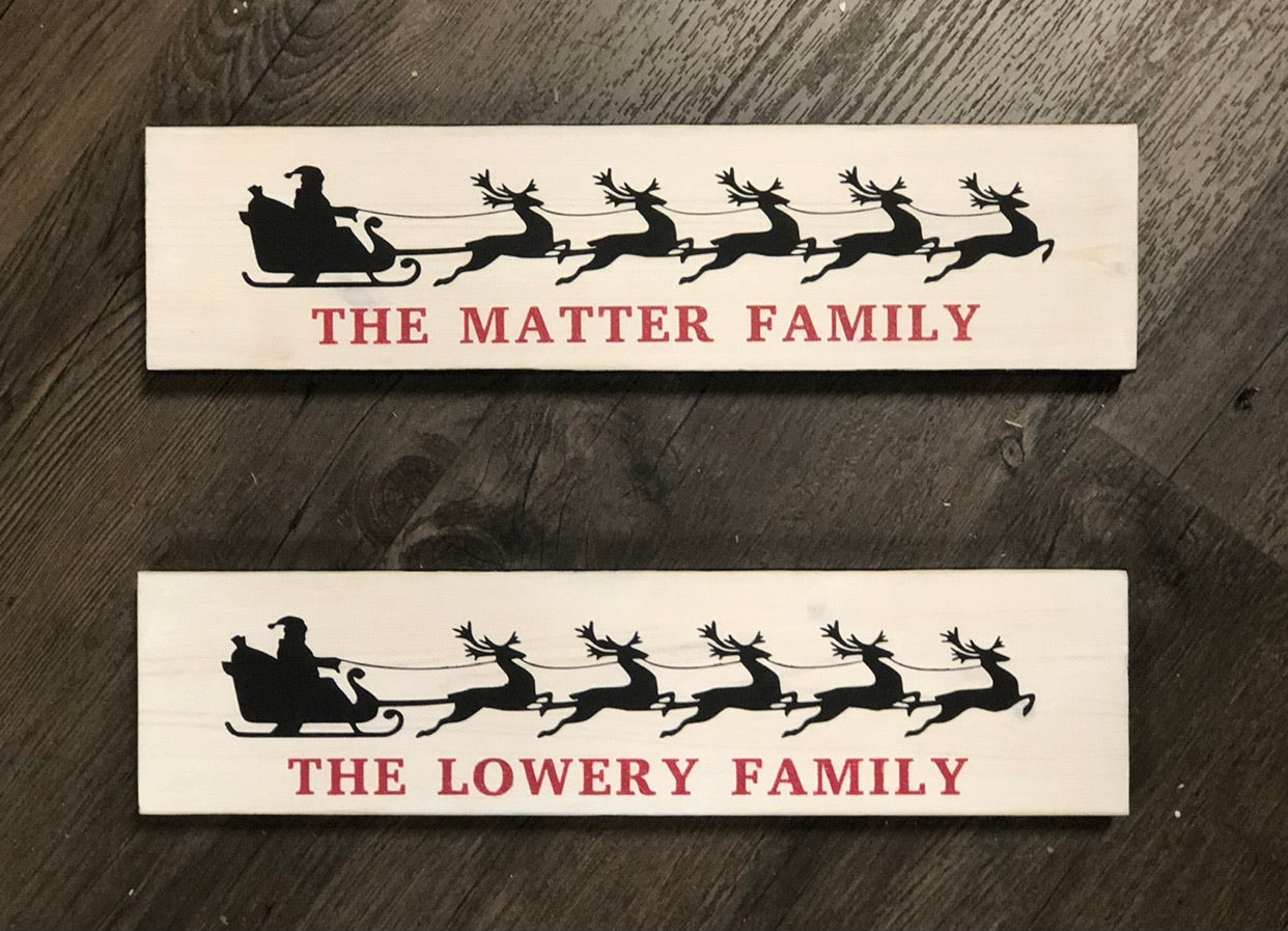 Personalized Santa Sleigh Plank