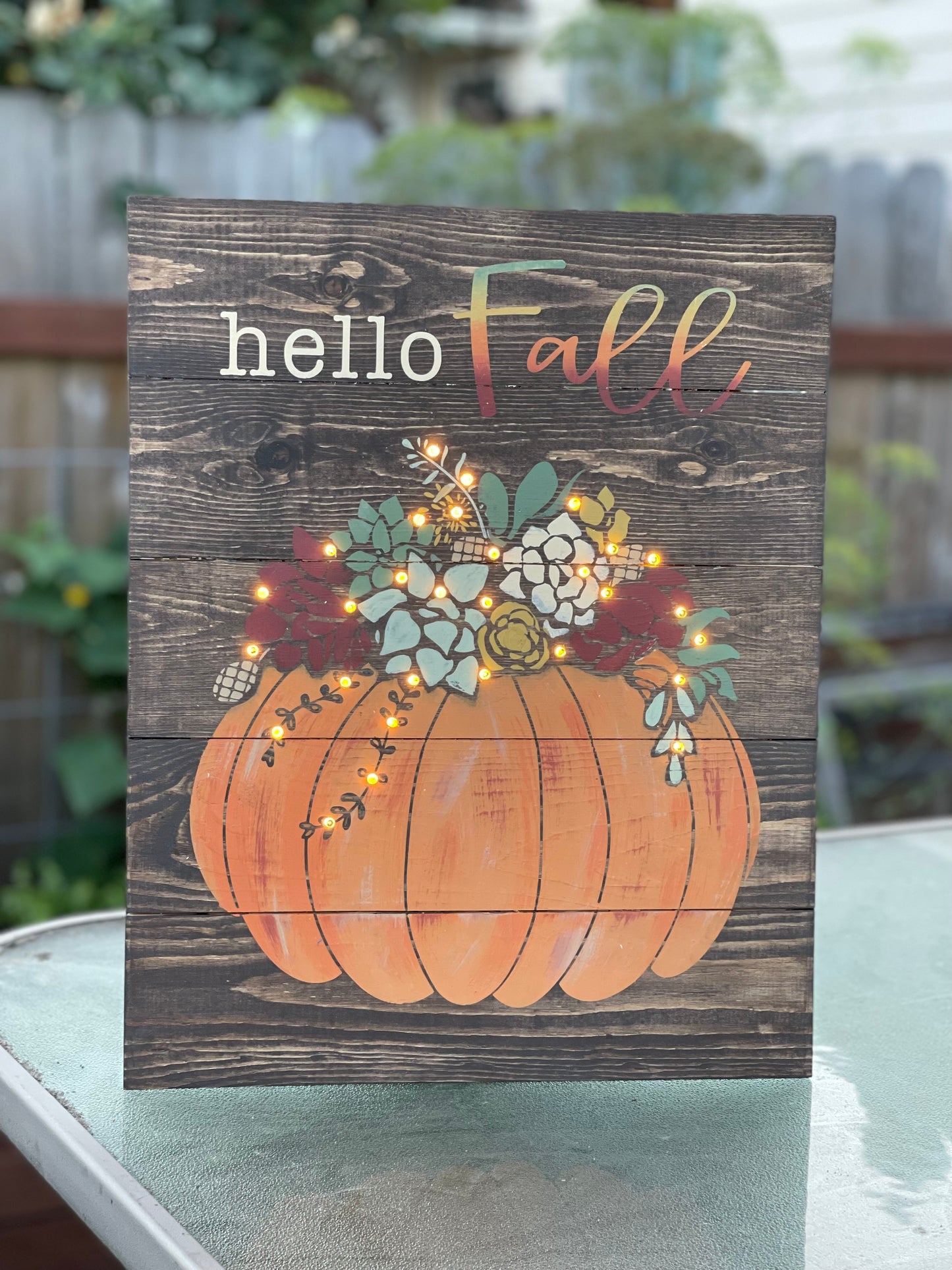 Fall or Halloween Lighted Sign