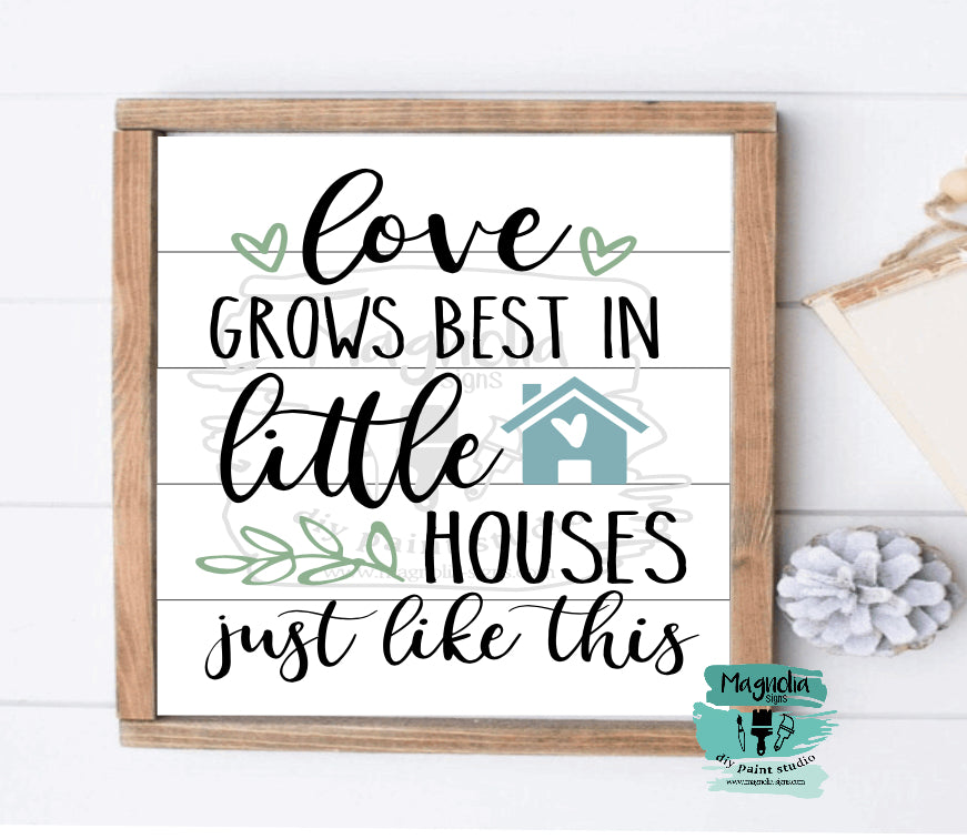 Love Grows Best in Little Houses Just Like This Doormat Farmhouse Welcome  Mat Front Porch Outdoor Decor Starter Home Housewarming Gift 