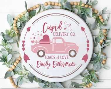 Valentine Stenciled Rounds