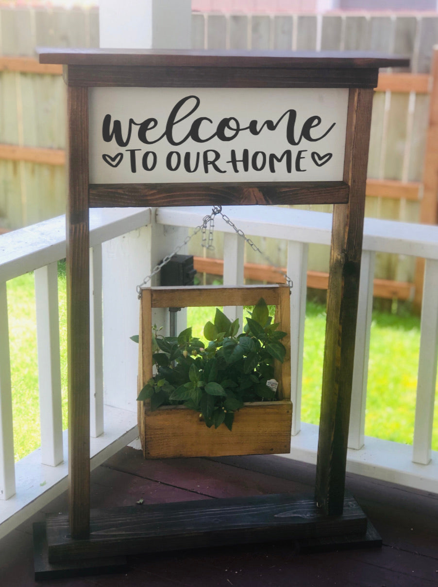 Welcome Sign Plant Hanger