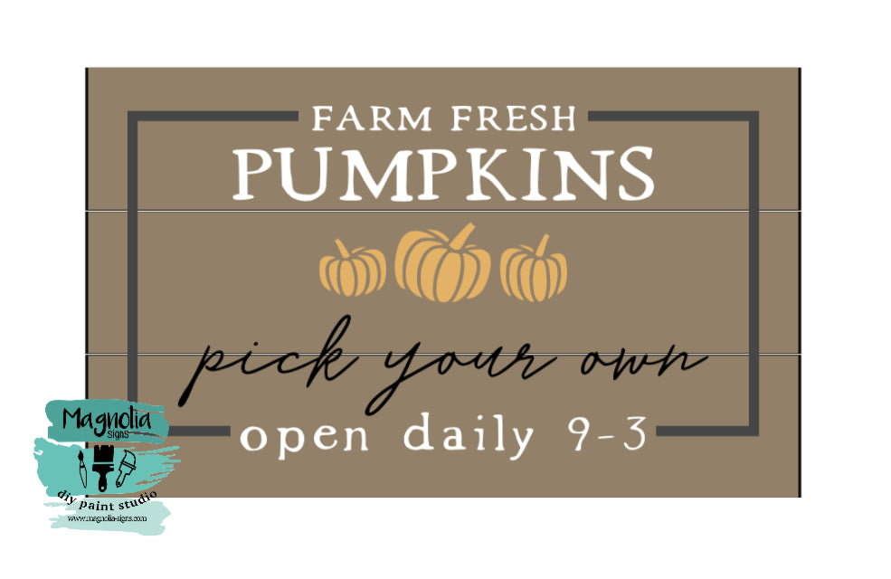 Farm fresh pumpkins open daily