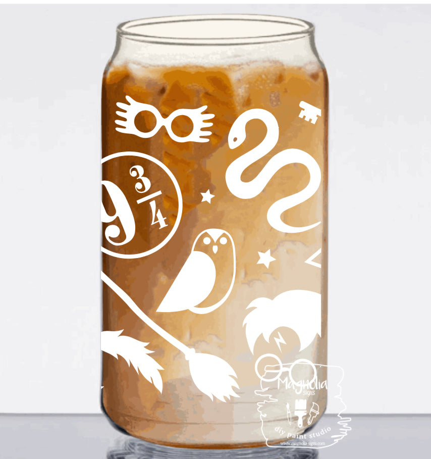 Can Glasses with Bamboo lid and straw
