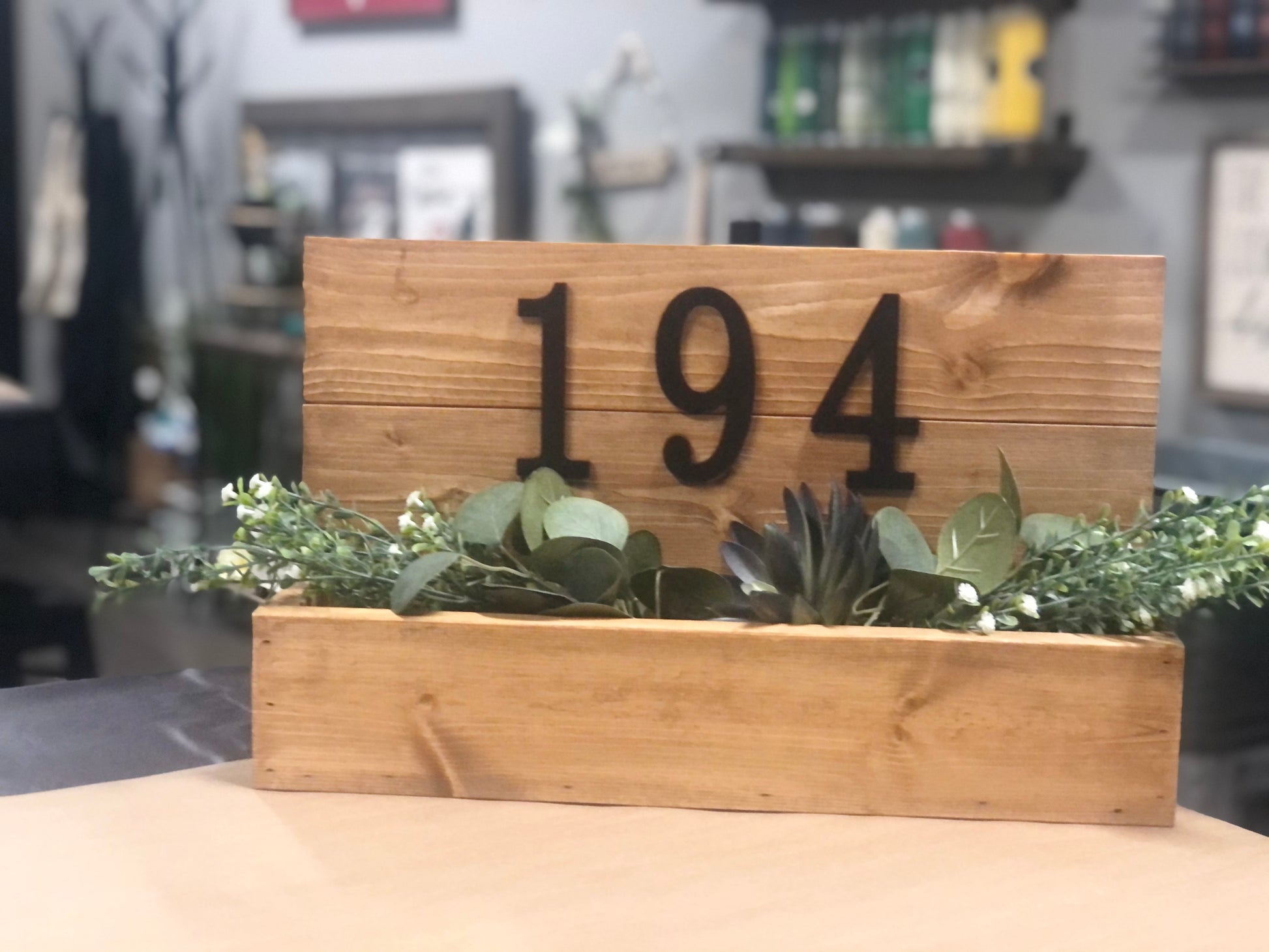 etsy house number planter House Numbers with planter box – Magnolia Signs