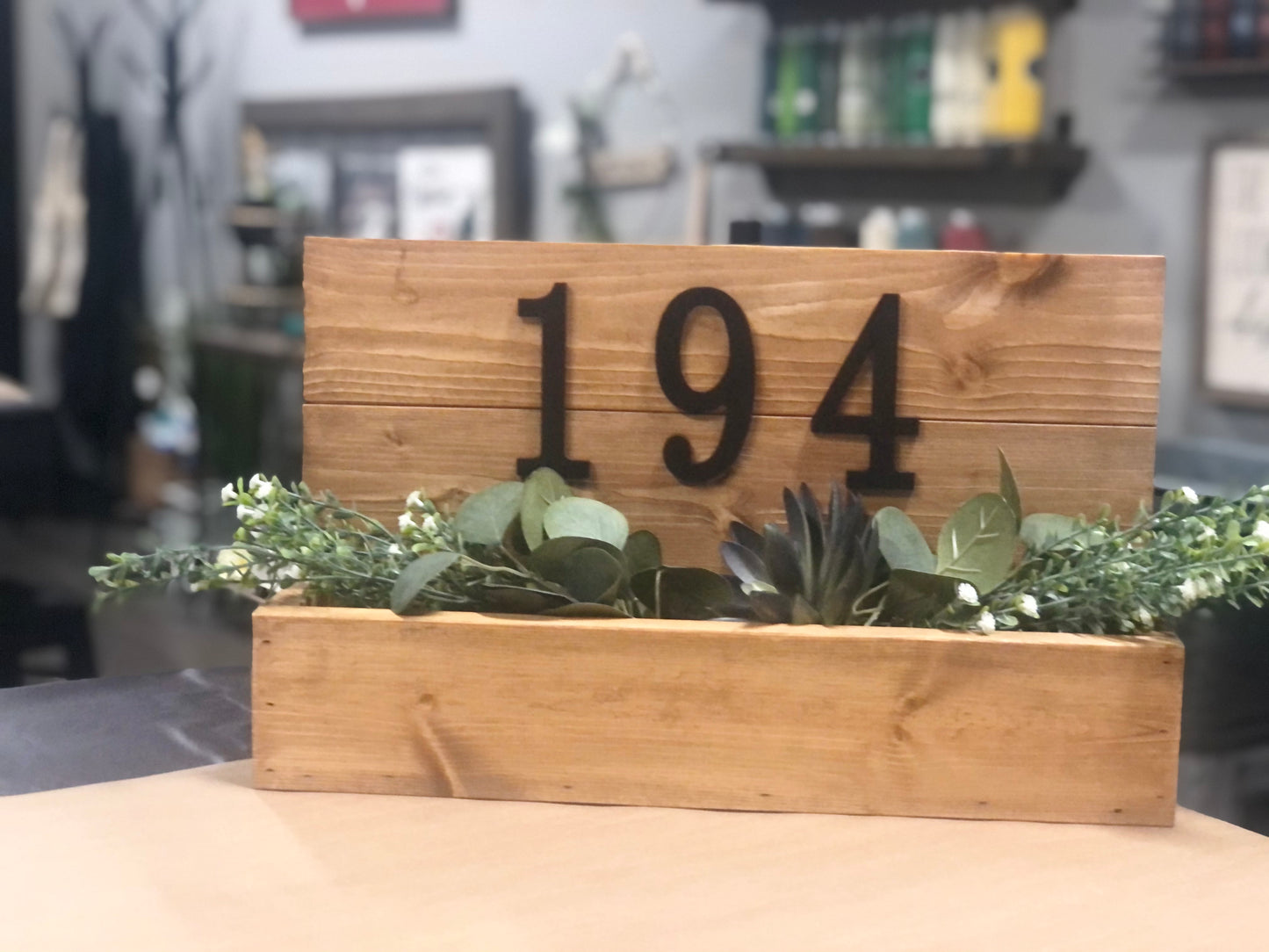 House Numbers with planter box