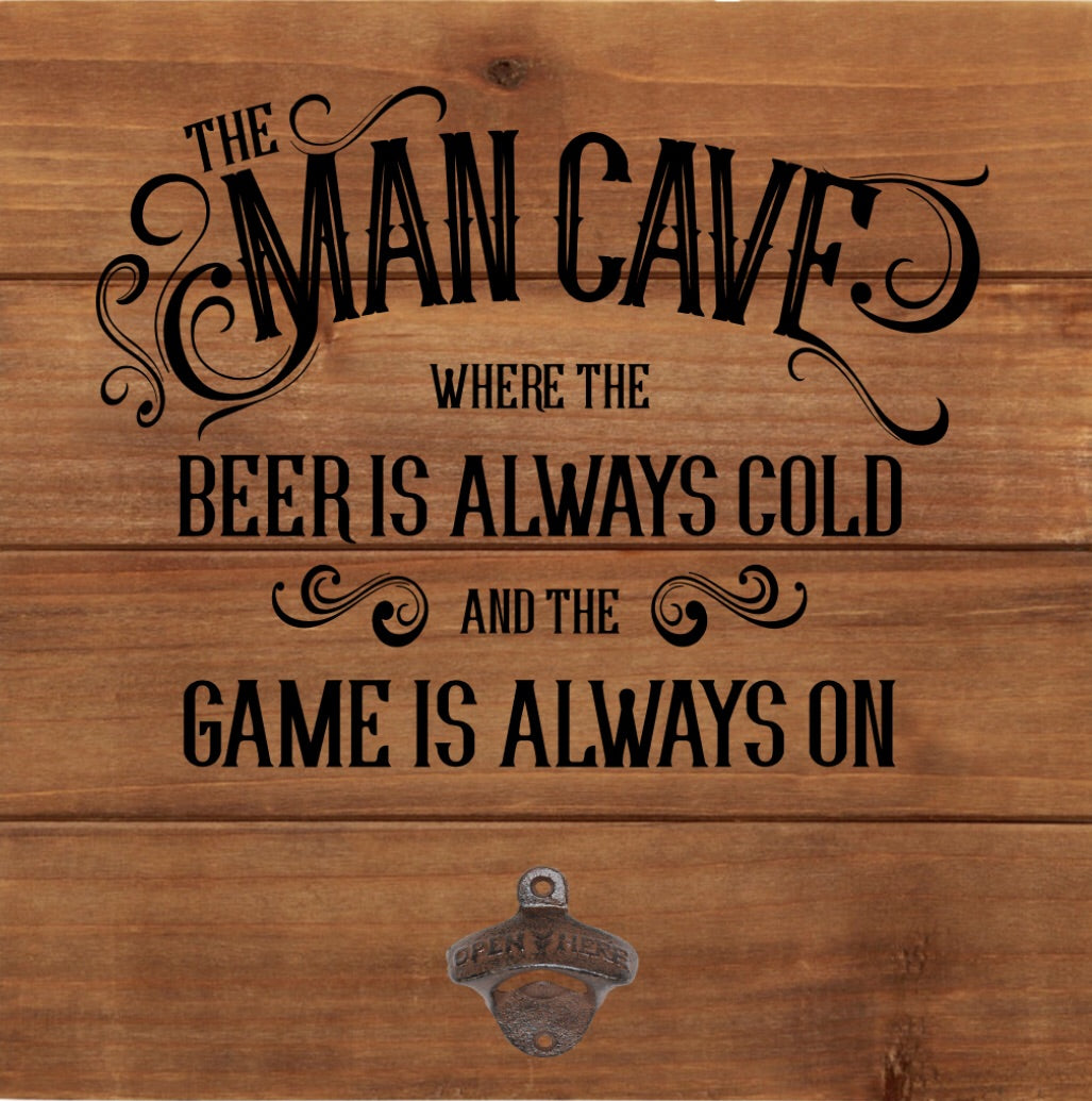 Man Cave with Vintage Style Bottle Opener