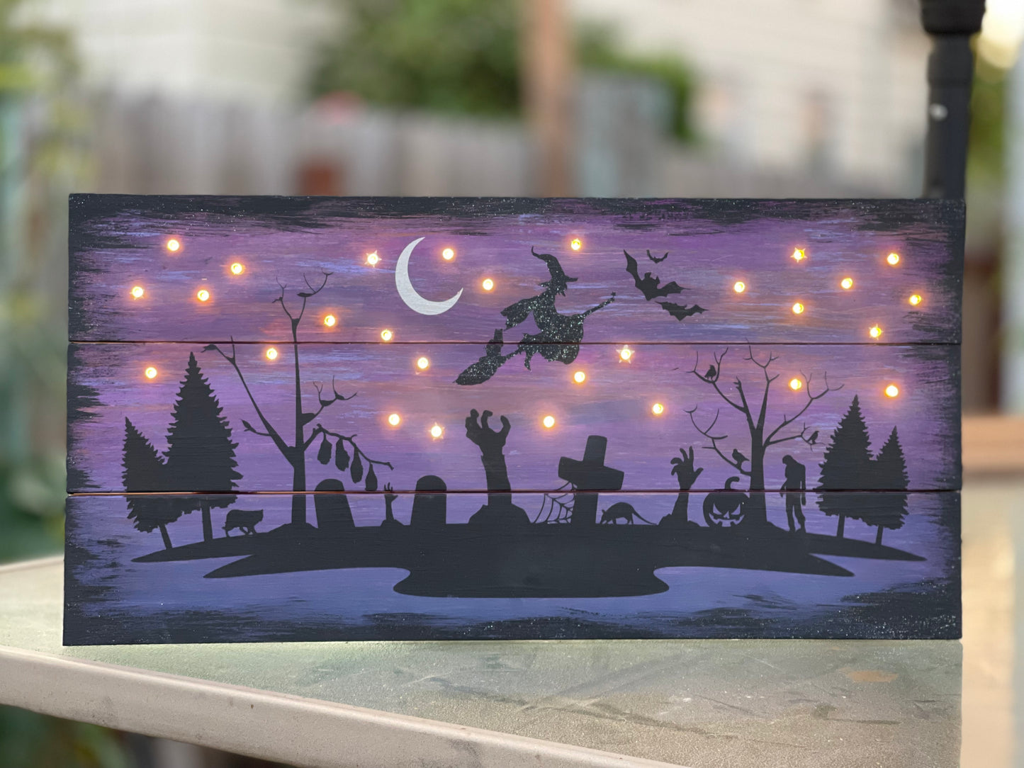 Fall or Halloween Lighted Sign