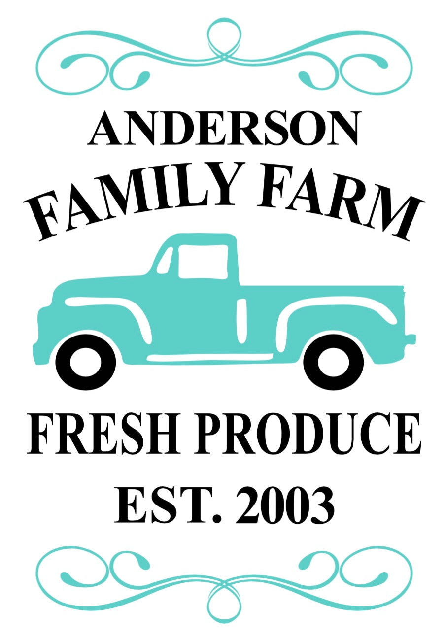 Last Name Family Farm Truck