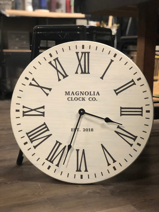Farmhouse Style Clock- with personalization