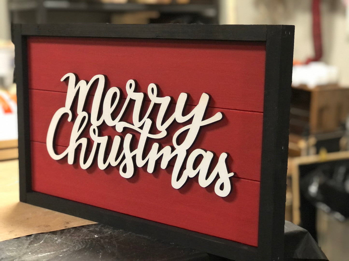 3D Merry Christmas Sign with Frame