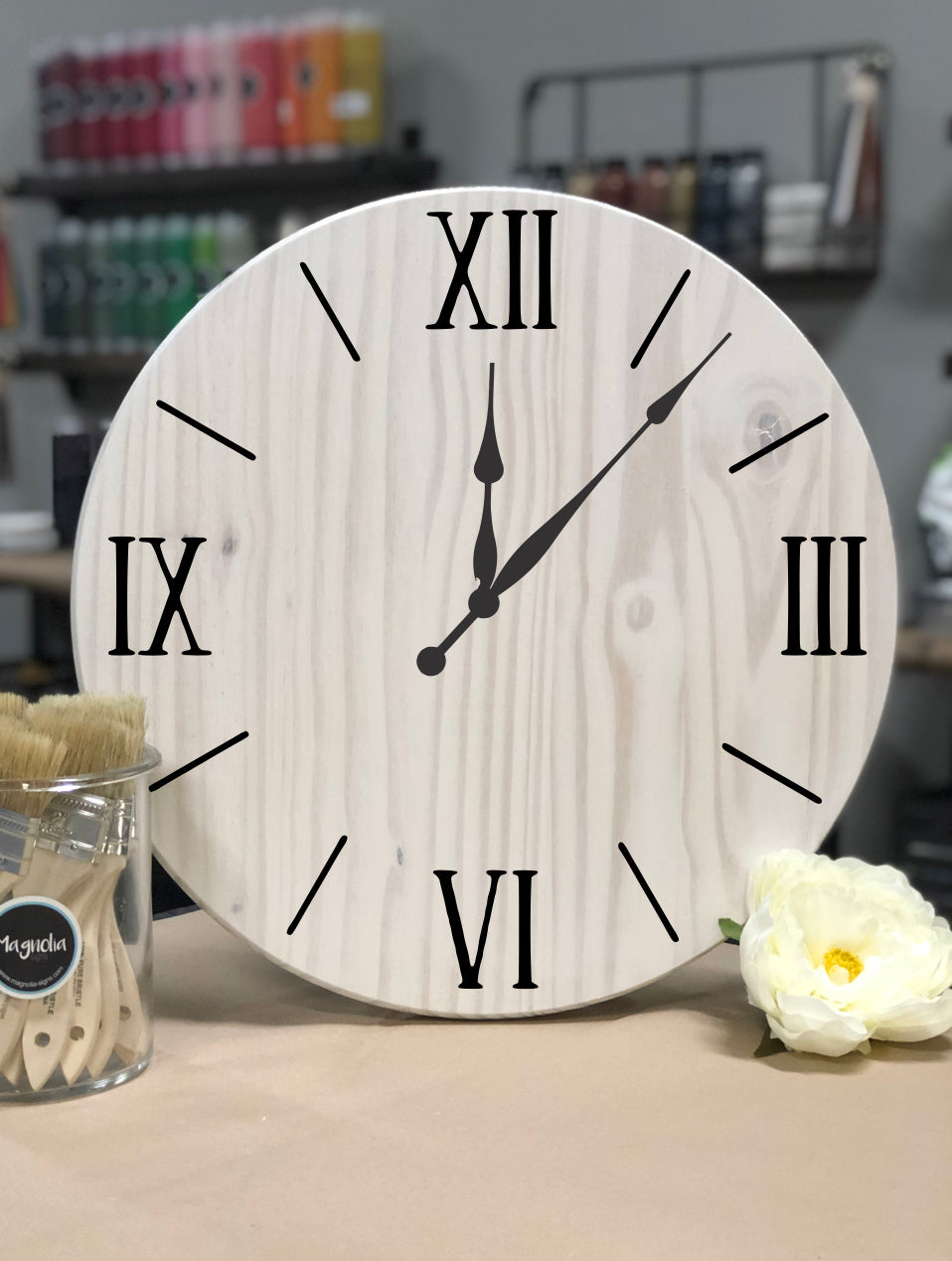 Farmhouse Style Clock- with personalization