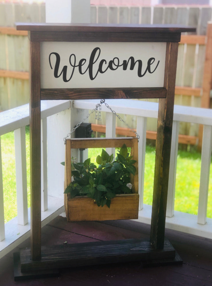 Welcome Sign Plant Hanger